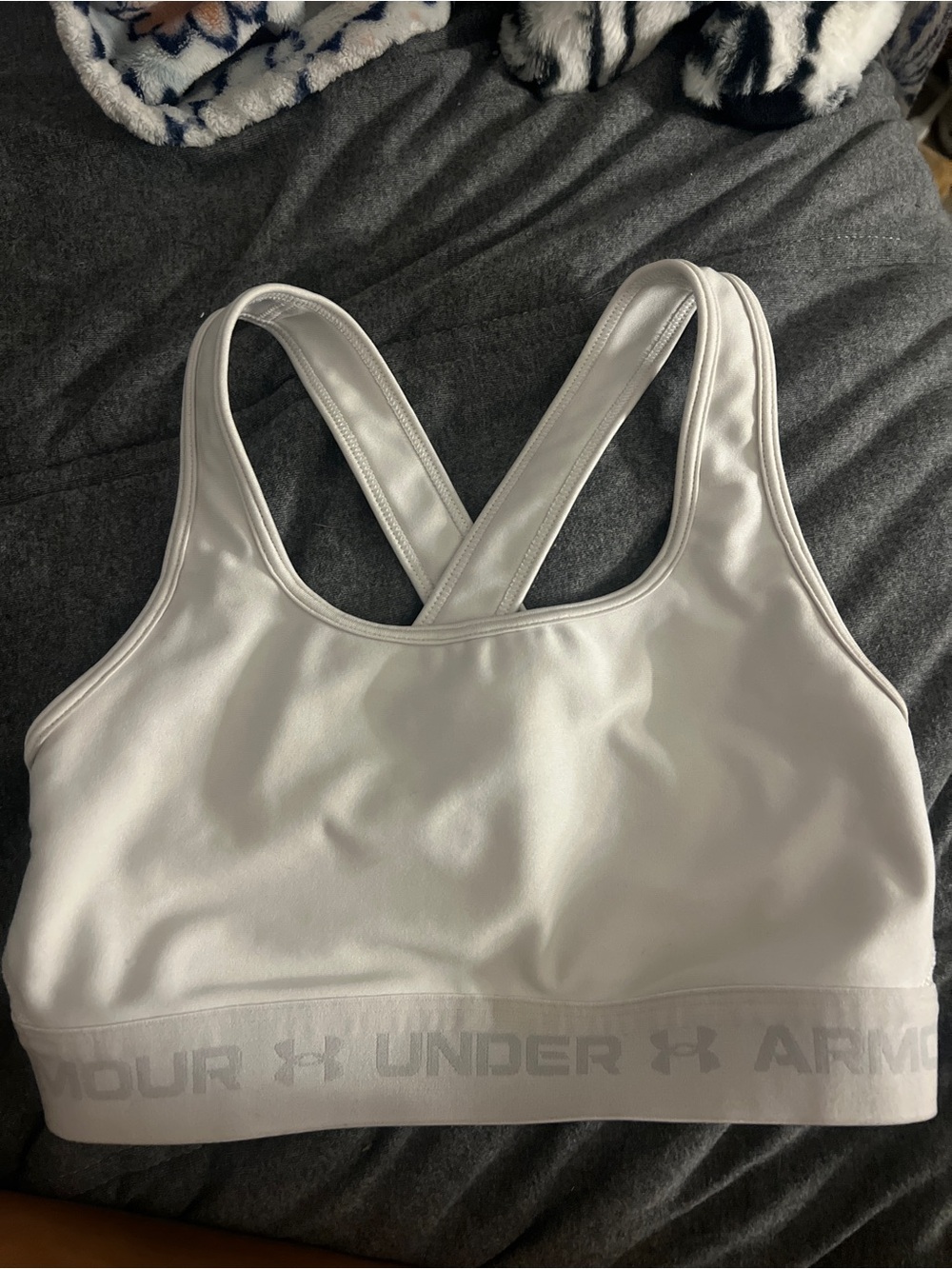 Under Armour White Cross-Back Athletic Sports Bra